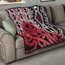 New Zealand Quilt Aotearoa Kowhaiwhai Mix Taniko Art - Red LT14