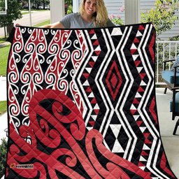 New Zealand Quilt Aotearoa Kowhaiwhai Mix Taniko Art - Red LT14