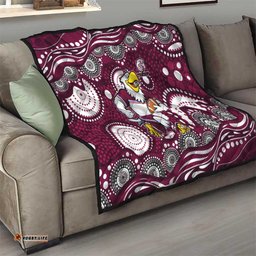 Manly Warringah Sea Eagles Quilt Aboriginal Dot Pattern - Rugby Mascot Heritage Pride TS04