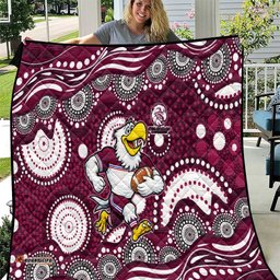 Manly Warringah Sea Eagles Quilt Aboriginal Dot Pattern - Rugby Mascot Heritage Pride TS04