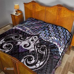 New Zealand Maori Quilt Poutama Pikorua Purple Paua Shell LT05