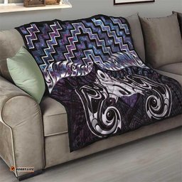 New Zealand Maori Quilt Poutama Pikorua Purple Paua Shell LT05
