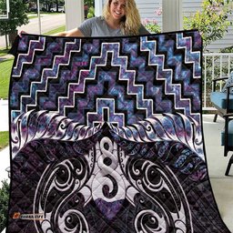 New Zealand Maori Quilt Poutama Pikorua Purple Paua Shell LT05