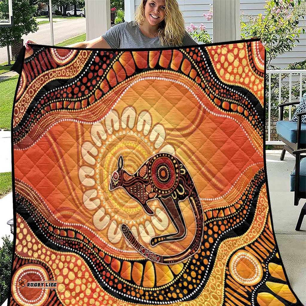Indigenous Kangaroo Australia Quilt Australian Aboriginal Art Proud LT14