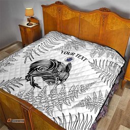 Custom New Zealand Kiwi Football Quilt Aotearoa Silver Fern LT14