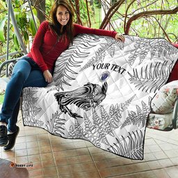 Custom New Zealand Kiwi Football Quilt Aotearoa Silver Fern LT14