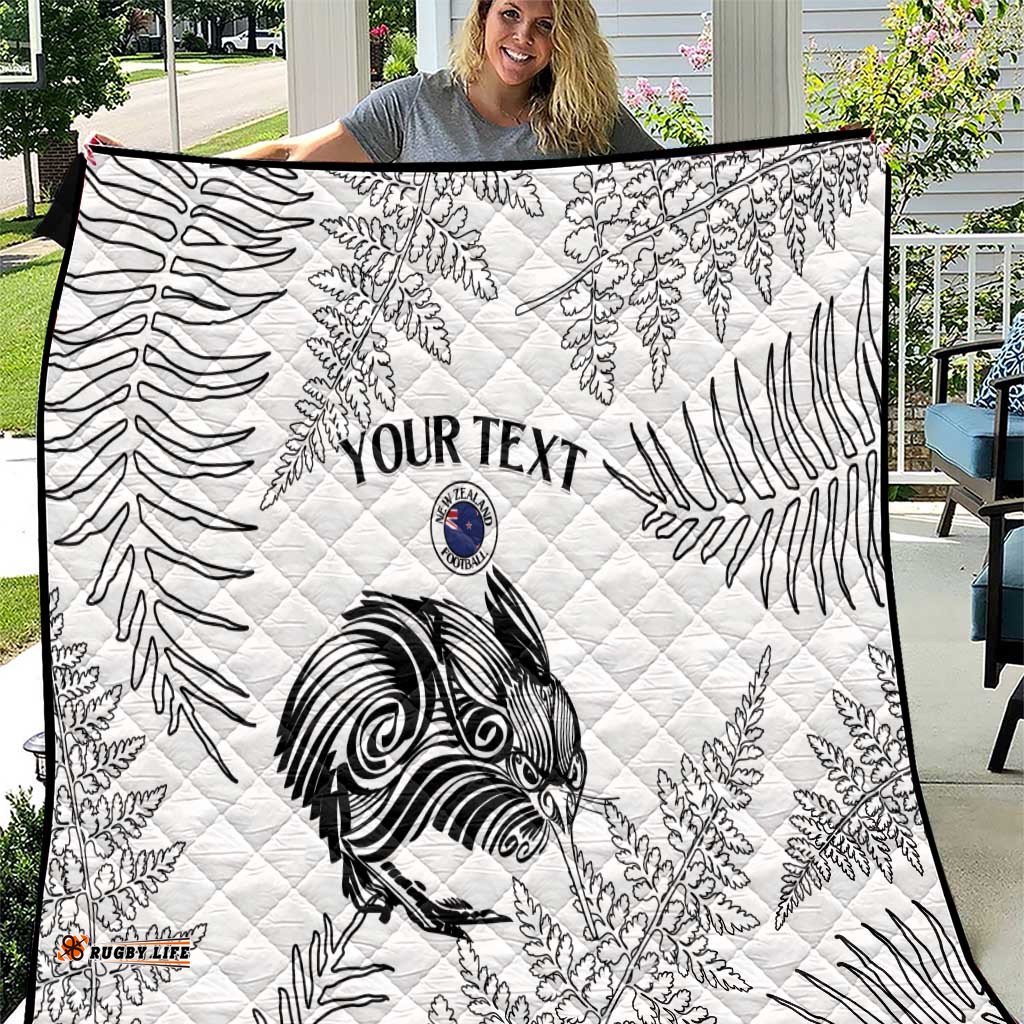Custom New Zealand Kiwi Football Quilt Aotearoa Silver Fern LT14