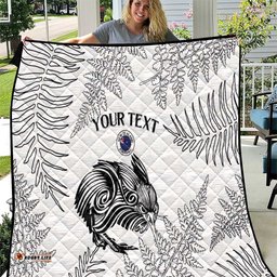 Custom New Zealand Kiwi Football Quilt Aotearoa Silver Fern LT14