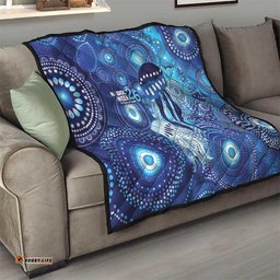NAIDOC Deadly 50 Years Quilt Jellyfish Aboriginal Culture Inspired Blue LT9