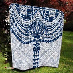 Personalized Geelong Cats Quilt Polynesian Tribal Pattern Heritage Football TS04