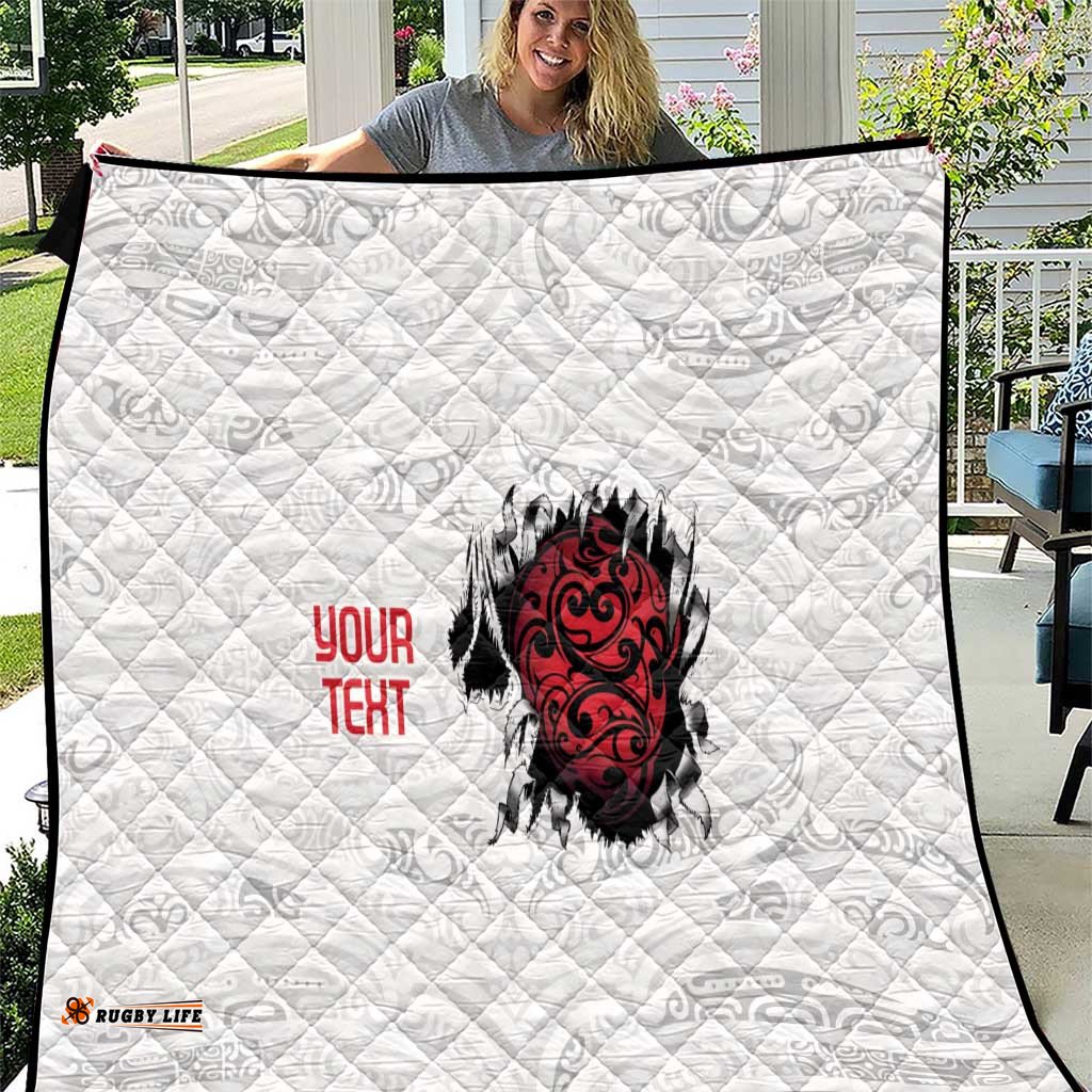 New Zealand Maori Heart Tribal Personalised Quilt Polynesian Patterns LT9