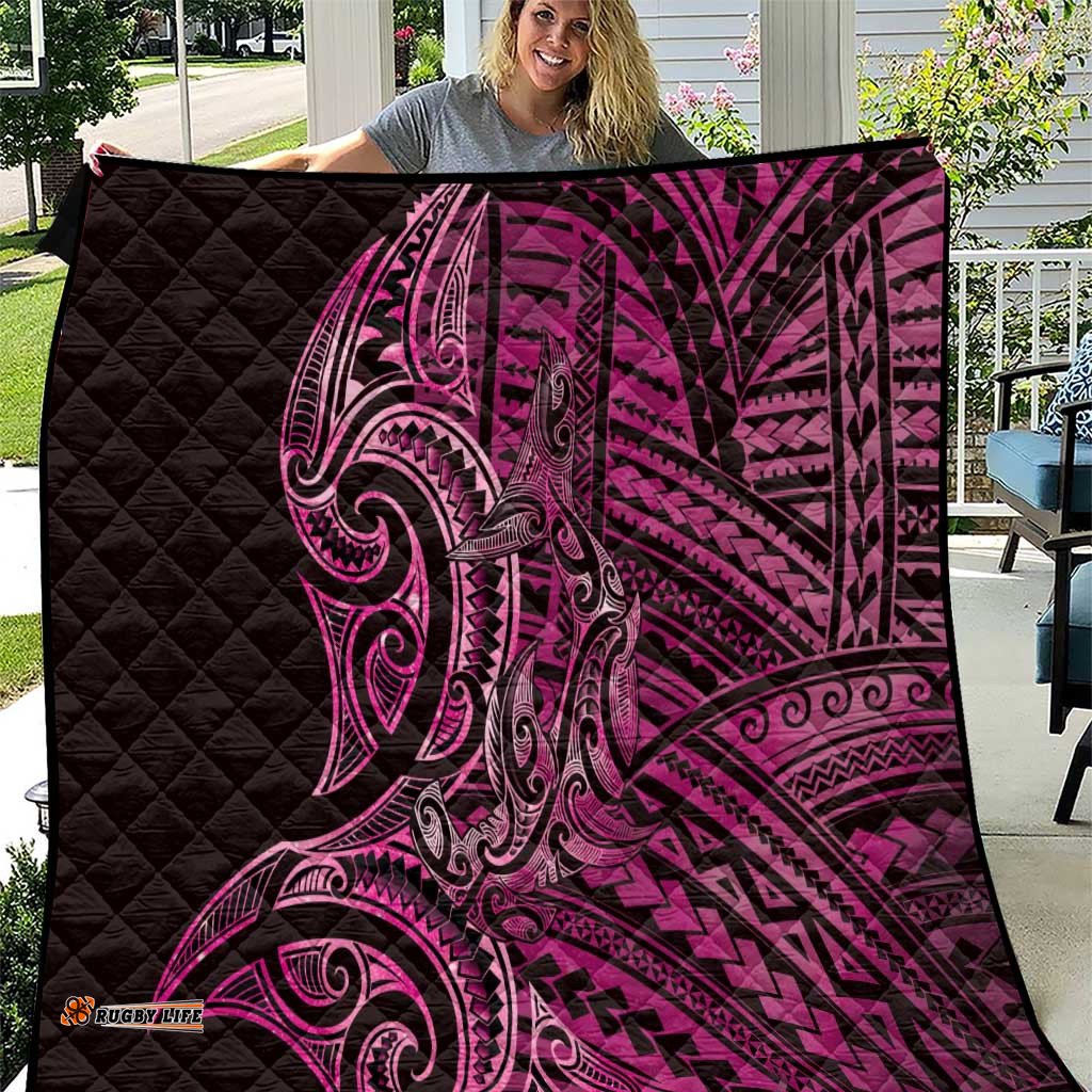 New Zealand Hammerhead Shark Quilt Maori Haehae Mangopare Pink LT14