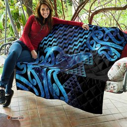 Humpback Whale Matariki New Zealand Quilt NZ Maori Paikea Poutama Luxury Blue LT14