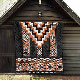 Orange Taniko Pattern Aotearoa Quilt Niho Taniwha Mix Poutama LT14