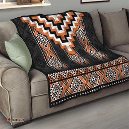 Orange Taniko Pattern Aotearoa Quilt Niho Taniwha Mix Poutama LT14