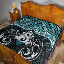New Zealand Maori Quilt Poutama Pikorua Turquoise Paua Shell LT05