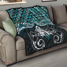 New Zealand Maori Quilt Poutama Pikorua Turquoise Paua Shell LT05