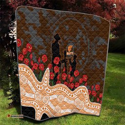 GWS Giants ANZAC Day Quilt Indigenous Dot Art with Poppy Flower Tribute TS04