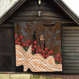 GWS Giants ANZAC Day Quilt Indigenous Dot Art with Poppy Flower Tribute TS04