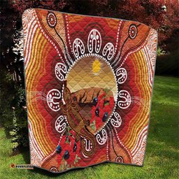 Indigenous Goanna Australia Quilt Aussie Uluru Ayers Rock Sturt's Desert Pea LT14