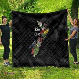 Kia Ora New Zealand Floral Quilt Black LT7