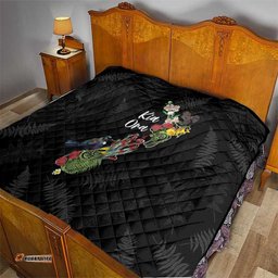 Kia Ora New Zealand Floral Quilt Black LT7