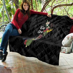 Kia Ora New Zealand Floral Quilt Black LT7