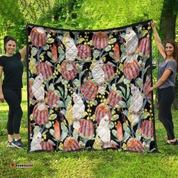 Little Corella Australia Cockatoo Quilt Cacatua Sanguinea Banksia Seamless Black LT14