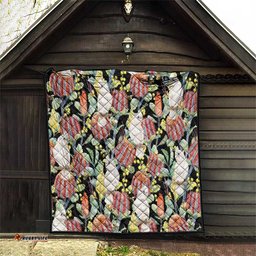 Little Corella Australia Cockatoo Quilt Cacatua Sanguinea Banksia Seamless Black LT14