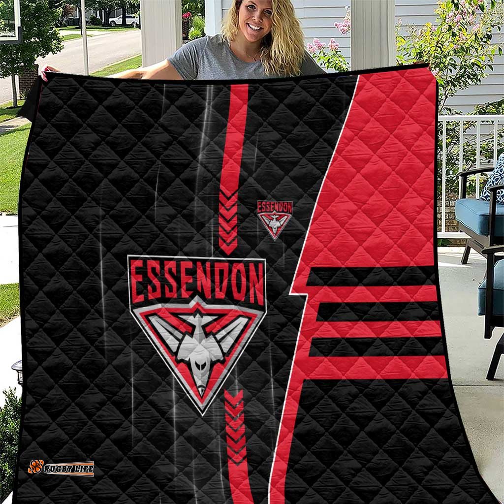 Essendon Bombers Quilt Modern Geometric Sports Graphic Style TS04