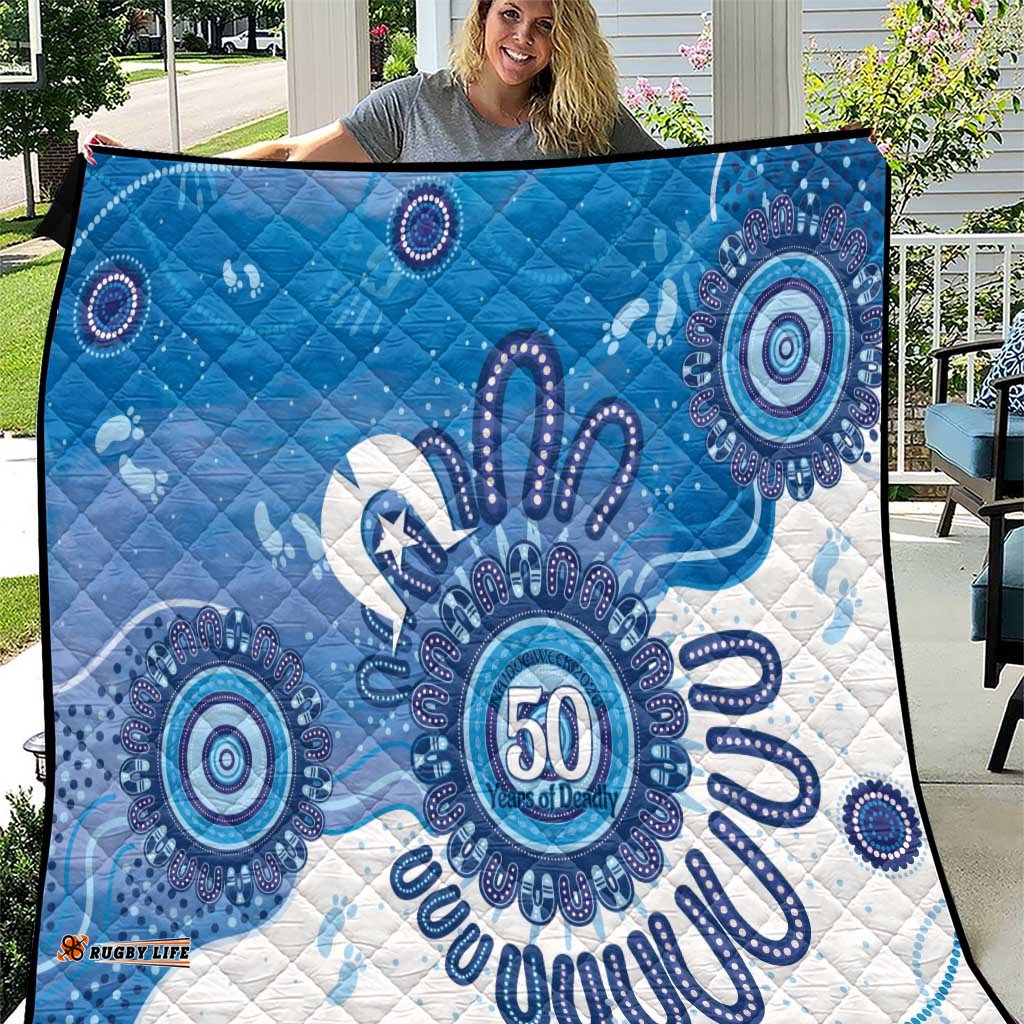 NAIDOC Week 2026 Quilt 50 Years Deadly Dhari Blue Aboriginal Art LT14