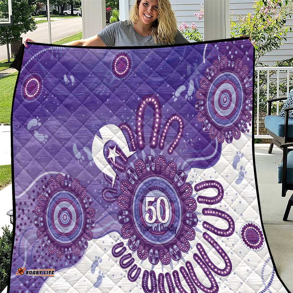 NAIDOC Week 2026 Quilt 50 Years Deadly Dhari Purple Aboriginal Art LT14
