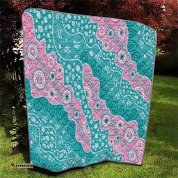 Hereditary Cancer Awareness Australia Indigenous Quilt Pink and Teal LT7