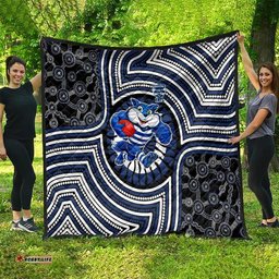 Geelong Cats Quilt Indigenous Monochrome Dot Art Mascot Style TS04