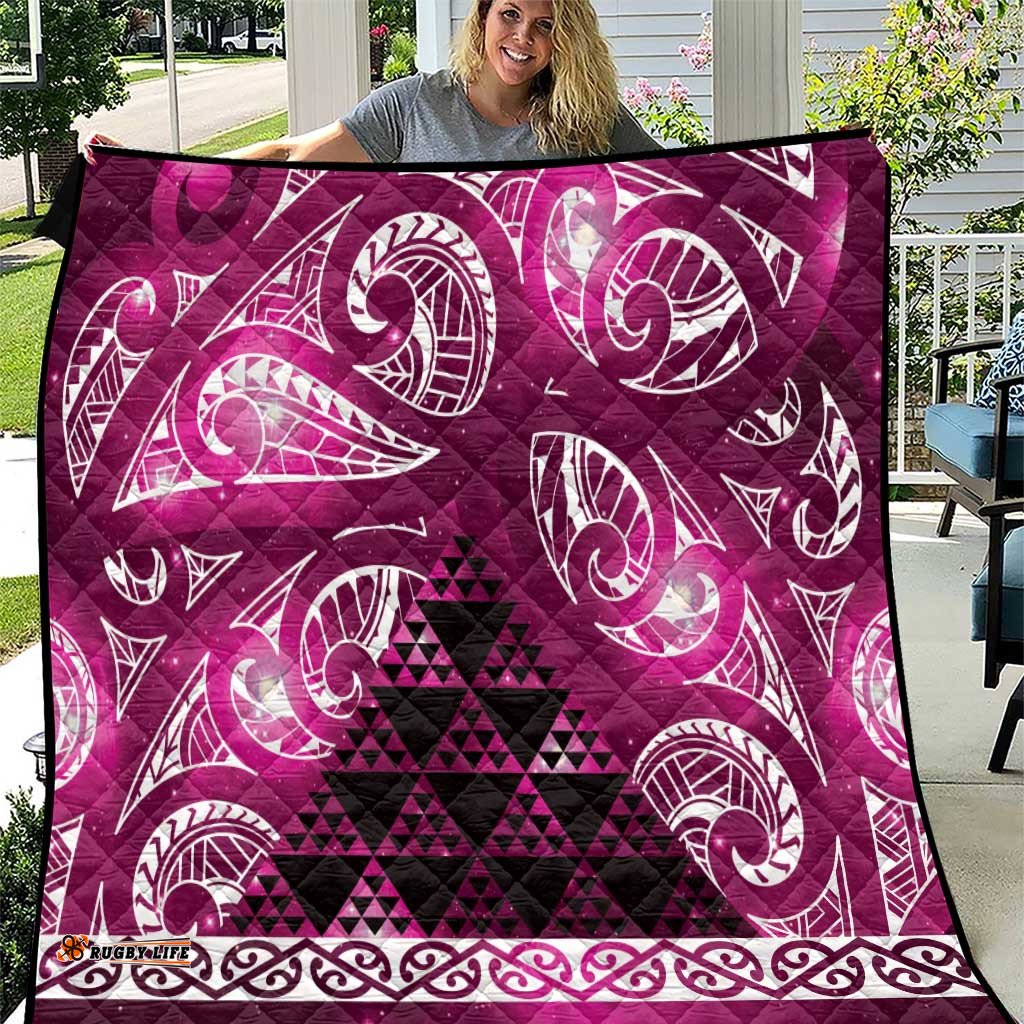 Matariki New Zealand Quilt NZ Niho Taniwha Maori New Year Pink Galaxy LT14