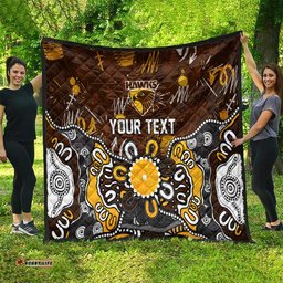 Personalized Hawthorn Hawks Quilt Aboriginal Dot Painting Graffiti Style TS04