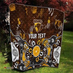 Personalized Hawthorn Hawks Quilt Aboriginal Dot Painting Graffiti Style TS04