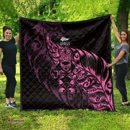 New Zealand Lawn Bowls Quilt Pink Maori Warrior Tribal Silver Fern LT9