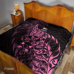 New Zealand Lawn Bowls Quilt Pink Maori Warrior Tribal Silver Fern LT9