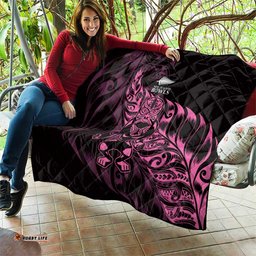 New Zealand Lawn Bowls Quilt Pink Maori Warrior Tribal Silver Fern LT9