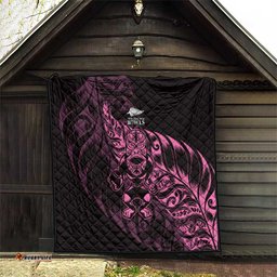 New Zealand Lawn Bowls Quilt Pink Maori Warrior Tribal Silver Fern LT9