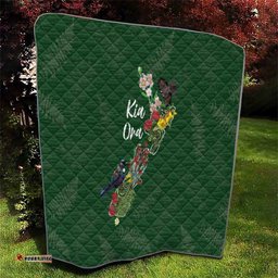 Kia Ora New Zealand Floral Quilt Sage Green LT7