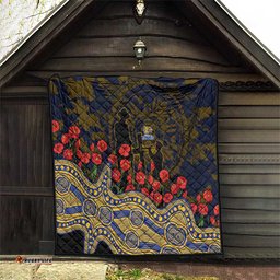 West Coast Eagles ANZAC Day Quilt Indigenous Dot Art with Poppy Flower Tribute TS04