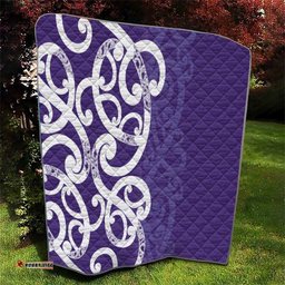 Violet Green Maori Quilt Koru Kowhaiwhai LT7