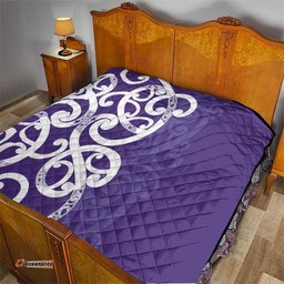 Violet Green Maori Quilt Koru Kowhaiwhai LT7