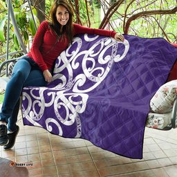 Violet Green Maori Quilt Koru Kowhaiwhai LT7