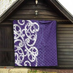 Violet Green Maori Quilt Koru Kowhaiwhai LT7