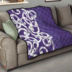 Violet Green Maori Quilt Koru Kowhaiwhai LT7