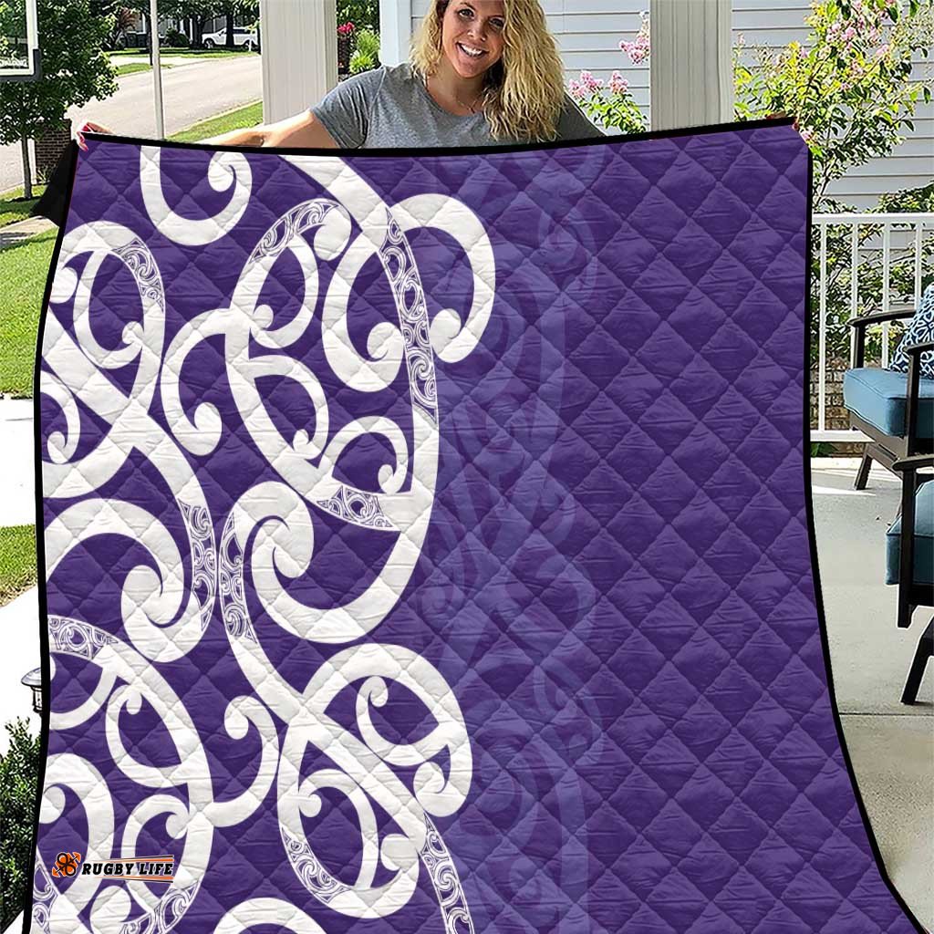 Violet Green Maori Quilt Koru Kowhaiwhai LT7