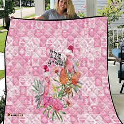 Sweet Pink Cockatoos Aussie Santa Quilt Australia Christmas Vibes LT9